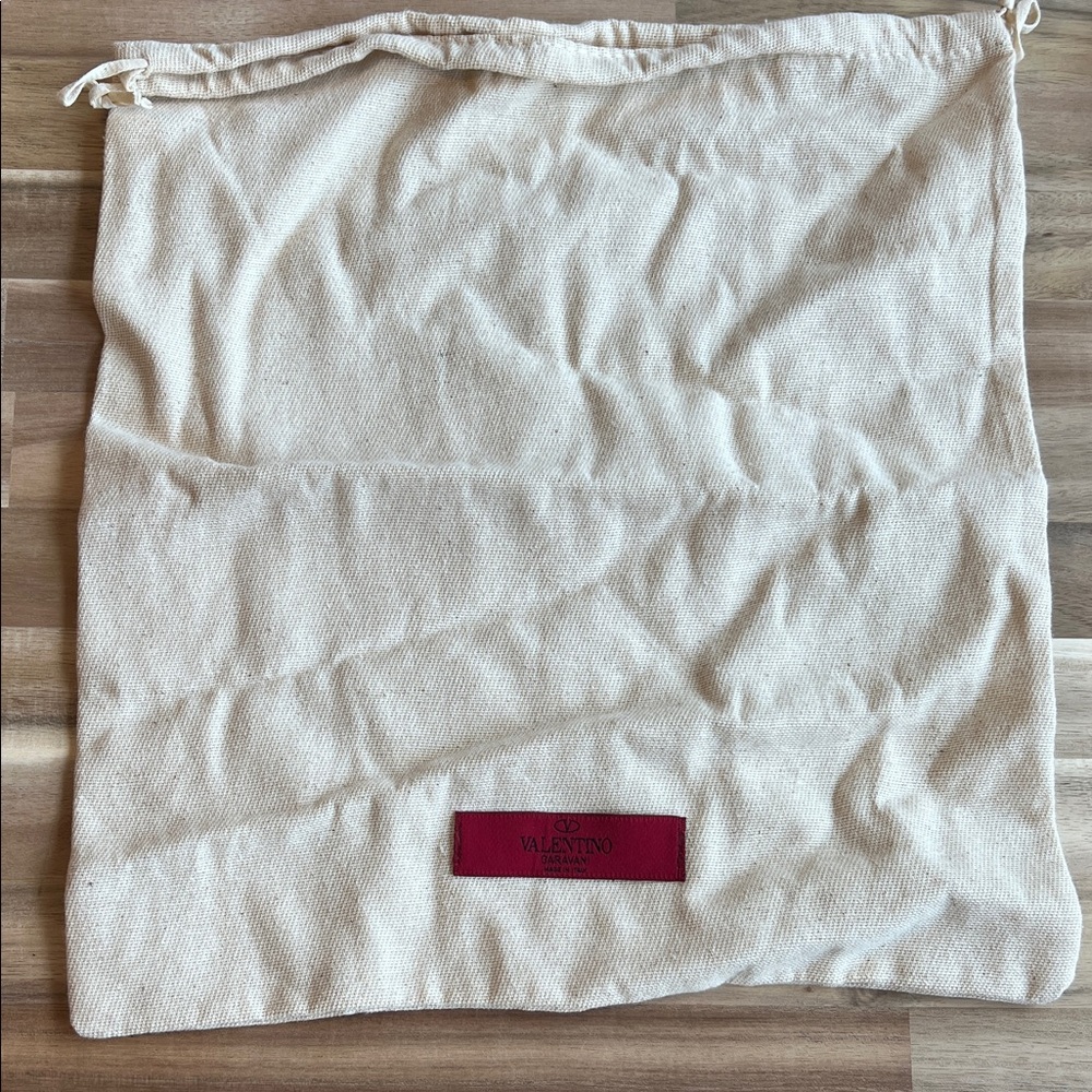 Valentino Cream Dust Bag with Red Logo